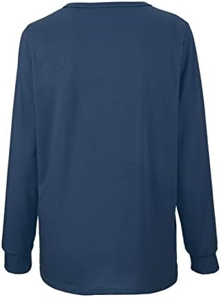 Goddessvan/ Дамски Блузи, Трикотажни Блузи Копчета, широки Ризи С дълъг ръкав, Обикновена тениска С V-образно деколте, Удобни Ежедневни Блузи, Пуловери