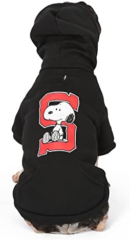 Арахисовый Пуловер за домашни любимци Снупи Collegiate Dog Hoodie, Малката | Меки и Удобни Дрехи за кучета, Облекло за кучета, Риза за кучета | Арахисовый Пуловер Снупи Small Dog, Риза за малки Кучета