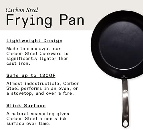 Произведено в кухненска купа - 12-инчов Синя Тиган от въглеродна стомана - (Като желязо, но по-добре) - Професионална Кухненска посуда Франция - Съвместима с индукция