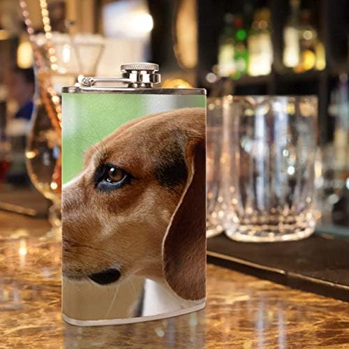Фляжка за алкохол от Неръждаема Стомана Запечатани с Фуния 7,7 унция в Кожа Джоба една Чудесна Идея за подарък Фляжка - BHawk Dog