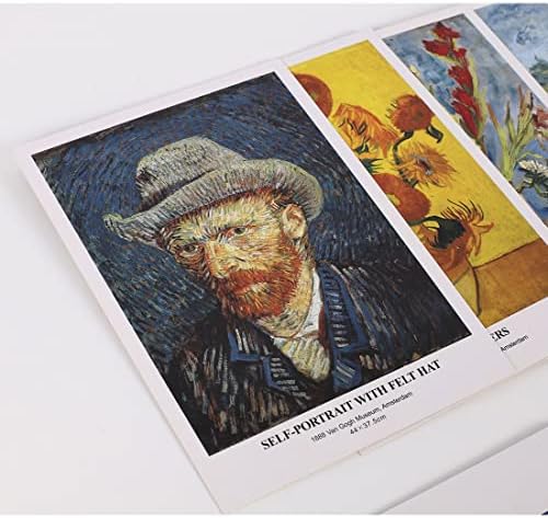 Художествени Картички OUSBA Van Gogh - 30 бр., Набор от Художествени Подарък Покани Картички, Известната Картина Звездна нощ Слънчогледи, Известни Картини, Картички за Децата си, приятелите, семейството, MXP01