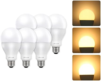 3-Лентови led лампи Jolux 40, 75, което е еквивалента на 100 W, енергийно ефективни 15 W, Мек Бял, 2700 К, Стандартна лампа E26 за помещения, (броя 6 броя (опаковка по 1 парче))