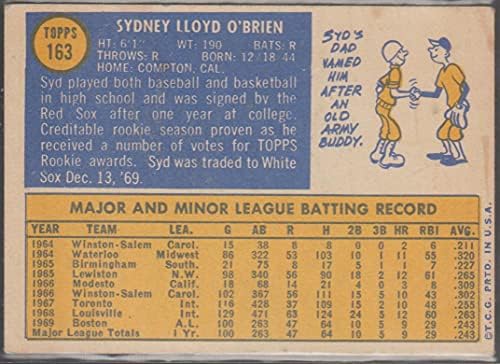 Сид о ' Брайън (Бейзболна картичка) 1970 Topps - [Базата] 163