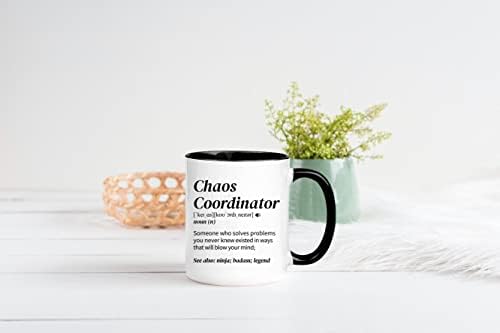Awnpow - Забавно Чаша Chaos Координатор Определение за мъже и Жени, за Ден На майката, Ден на Раждане, Чаша Благодаря, Керамични Кафеена Чаша/Чаша за чай с 11 грама