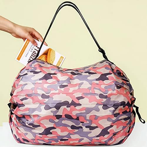 Преносима сгъваема чанта за пазаруване подходяща за рециклиране, пътна чанта през рамо, чанта-тоут, чанта за съхранение с голям капацитет (леопардовый разпечатки)