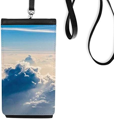 Слънчевата Светлина Облаци В Синьото Небе, Арт-Деко Подарък Мода Телефон В Чантата Си Чантата Виси Мобилен Калъф Черен Джоба