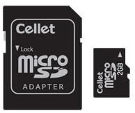 Карта памет Cellet microSD карта с обем 2 GB за телефон Philips / Magnavox M600 с адаптер за SD карта.