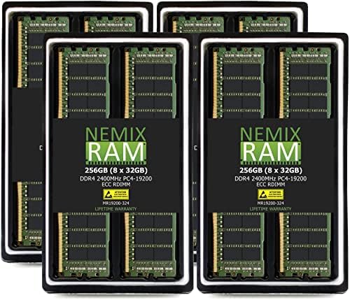Актуализация регистрирана сървър памет NEMIX RAM, 256GB (8x32GB) DDR4-2400 PC4-19200 ECC RDIMM за сървър Dell PowerEdge FC830