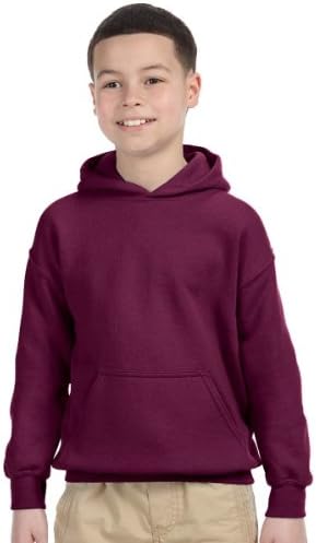 Младежки Hoody с качулка Gildan Activewear За момчета от гъста смес, XL, Тъмно бордо