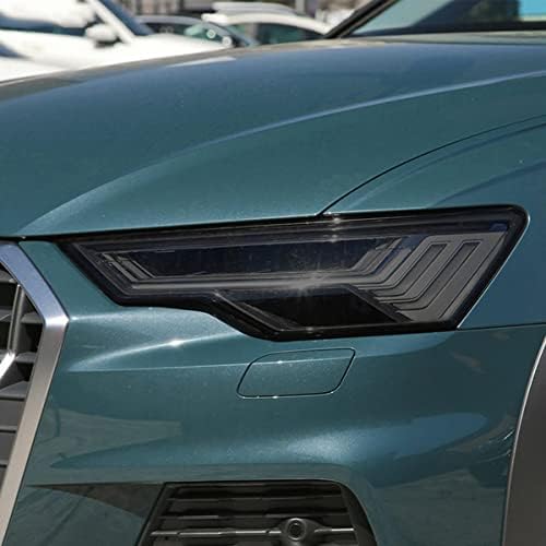 LYLCO 2 броя Защитно Фолио За Автомобилни Фарове Защитна Прозрачна Черна Стикер от TPU ， за Audi A6 S6 C8 2019 2020 Аксесоари
