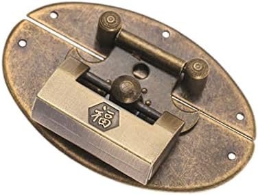 GANFANREN 1 комплект Окачване за Заключване/Ключ/Пискюл + Овални Капаче за кутии С Китайския символ на тях Благослови Модел на Месинг Заключване на Шкаф Бижутериен Калъф Античен Бронз