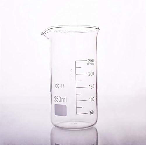 MOUNTAIN MEN Laboratory 6шт 250 мл Стъклена Чаша на Високо форма за Химични лабораторни Везни Лабораторни Измервателни Сгъстено Образователни Офис консумативи Науката (Капацитет: 250 мл)