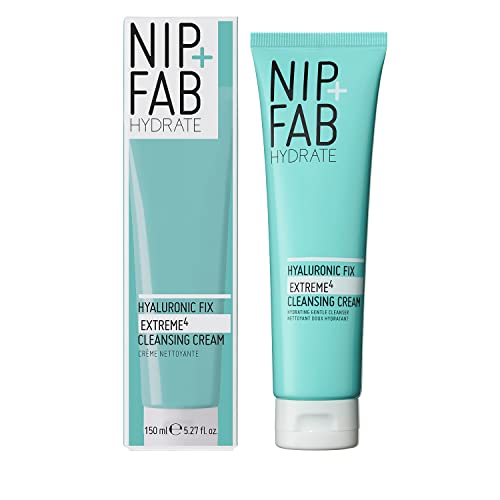 Почистващ крем Nip + Fab Hyaluronic Acid Fix Extreme 4, Нежно Почистващо средство, За лицето, анти-ейдж и хидратация за Суха / Чувствителна кожа, гама цветове, 150 мл