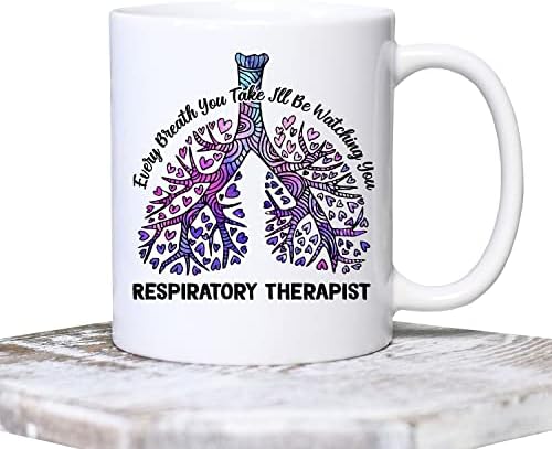 Всеки твой Дъх Ще те Гледам, Чаша за Отглеждане на Терапевт За Отглеждане на Терапевт, Кафеена Чаша Дихателна медицински Сестри Подарък Кардио-Респираторному Физиотерапевту, Чаша RT медицинска сестра
