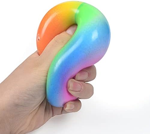 Надуваема топка за деца и юноши NC - Дизайн рейнбоу света - Декомпрессионная вентилация - TPR Играчки с бавен отскок, Декомпрессионный ръководството скоба, Вентилирующий Цветна топка