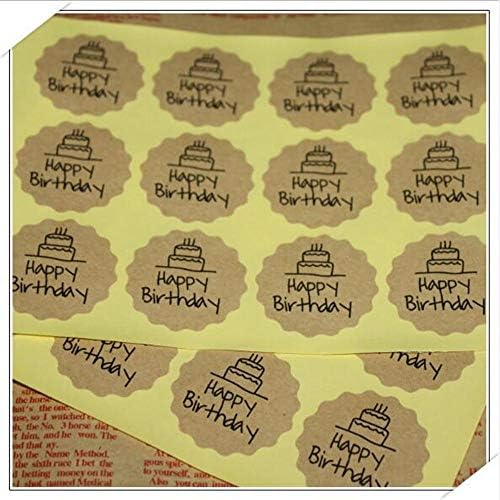 120шт Вълна честит Рожден Ден Стикер От Крафт Хартия на Етикет Лигав Плик Запечатване на Храна Фурна Бисквитки направи си САМ идеи за Подаръци Стикери