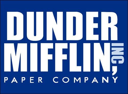 Стикер с логото Blue Dunder Mifflin Paper Company (Офис Смешно телевизионно шоу)