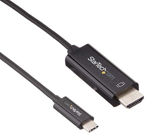StarTech.com USB кабел C-HDMI дължина от 6 фута (2 метра) Кабел видео карта 4K 60Hz, USB Type C-HDMI 2.0, Съвместим с Thunderbolt 3, за свързване на лаптоп към монитор /дисплей HDMI - Режим на ДП 1.2 Alt HBR2 - Черен