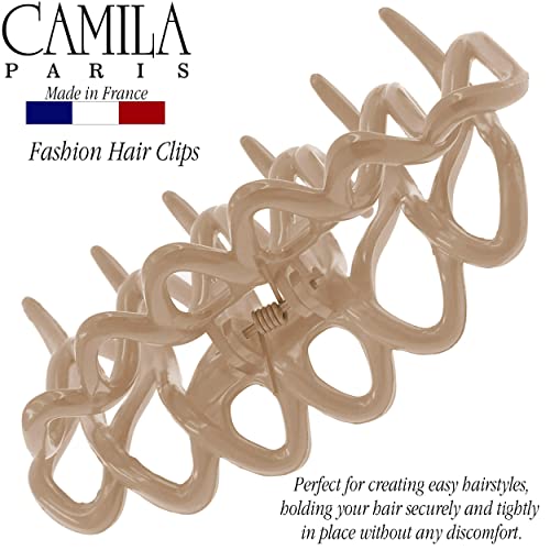 Camila Paris CP3523 Френски Големи Щипки за коса, за жени, Гъста Коса за Дълги Вълнообразни Къдрава коса, Щипки за коса, за оформяне на косата за момичета, Голяма Шнола за коса за гъста коса силна фиксация, Нескользящая
