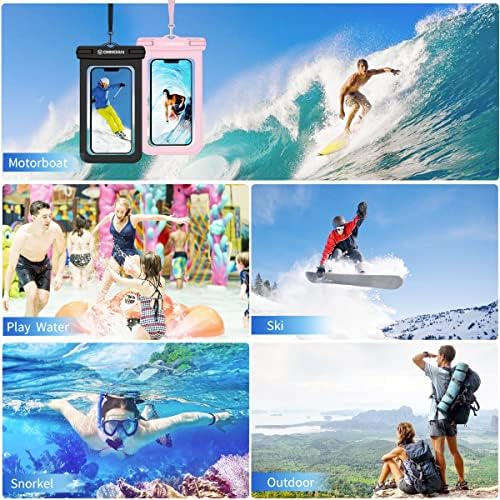 Водоустойчива плажна чанта за телефон на съвсем малък OMMOIRAI, Универсален Водоустойчив калъф за Iphone 13 12 11 Pro Max Xr Xs X Se 8 7 6 6s Samsung Galaxy S9 S7 J7, Ipx8, суха чанта за мобилен телефон, 2 опаковки