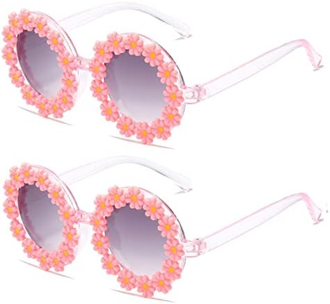 Слънчеви Очила с Кръгла Цвете за Момичета, Прекрасни Очила във формата на Цвете, Защита от Uv 400, Улични Плажни Подаръци За Момичета И Момчета