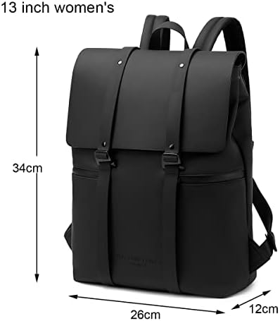 QIMIAOBABY Пътен раница, чанта за лаптоп, модерен случайни раница, негабаритная бизнес работна чанта за компютър, училищна чанта за колеж, унисекс (13 инча, черен, с черно)