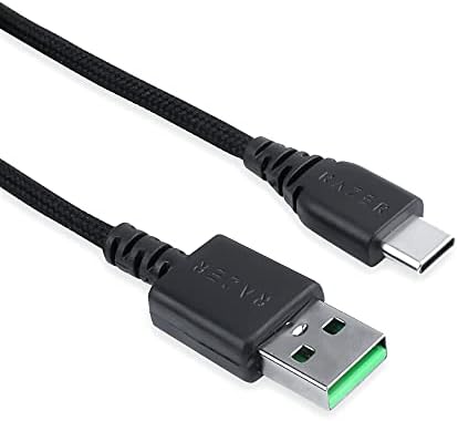 Кабел за зареждане на данни от USB C до USB Съвместим с адаптер за безжична геймърска мишка Razer Viper V2 Pro/DeathAdder V3 Pro/Василиск V3 Pro (черна)