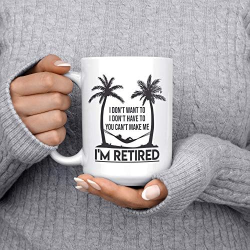 Аз не искам, Аз не съм длъжен, аз съм пенсионер, Забавен Подарък Халба за пенсиониране - 15 грама, Луксозна Двустранен Кафеена Чаша За Чай