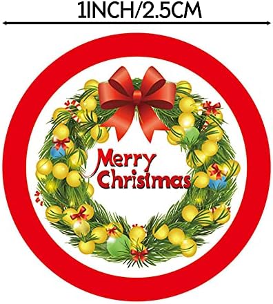 Опаковане на Коледни Стикери за Декорация за Етикети Подарък 1 Ролка 500 Стикери САМ Индивидуални Практични Украса Мрежови Етикети