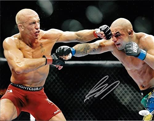 Жорж Сен Пиер Подписа Снимка 11x14 UFC JSA Свидетел COA - Снимки на UFC с автограф
