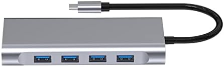 USB-хъб SOLUSTRE в докинг станция Тънък Адаптер Многопортового тип High-Port, Високоскоростен Сплитер Аксесоари Мулти-ключ USB C за разширяване на Type-c Няколко пристанища устройства-набиране на средства за лаптоп