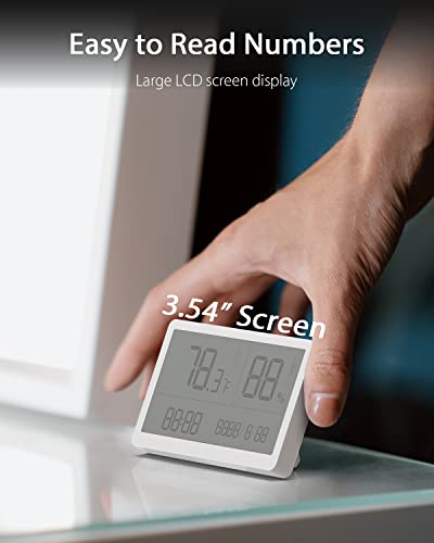 Wintact Дигитален Термометър-Влагомер, М Контрол на температурата и Влагата, както за Вътрешно, Външно у Дома, Спални, Детски Стаи, Офис, Оранжерии, Изби, за Влечуги