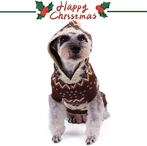 Пуловер за малки кучета Hoddies за Малки домашни любимци Снежна Сладък Зимен Топъл Коледен Пуловер за Кучета с Помпоном M