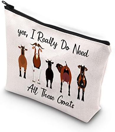 XYANFA Забавно косметичка за кози, подарък, който е свързан с Козата, Да, аз наистина се нуждаят от Всички тези чанти за грим с цип за кози (да, има нужда от кози)