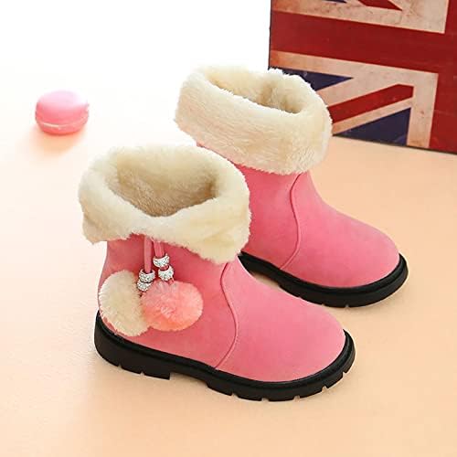 Зимни обувки за деца, Топли памучни обувки за момичета, нескользящая градинска обувки 3-10,5 години (розово, за деца от 3,5-4 години)