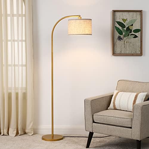 Модерни златни Сводести Лампи DEWENWILS с Регулируем Абажуром, Електродъгово лампа височина, Ъглова лампа за четене в хола, Спалнята, офиса, Лесен Дизайн в стил фермерска къща (Злато)