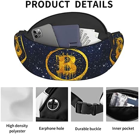 Туризъм Поясная Чанта Ретро Galaxy Bitcoin Blockchain Crossbody Поясная Чанта През Рамото Си Лека Поясная Чанта