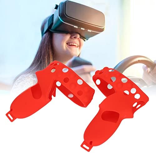 VR-Джойстик, дръжка VR-контролер с Противоскользящим каишка за Quest 2 (червен)