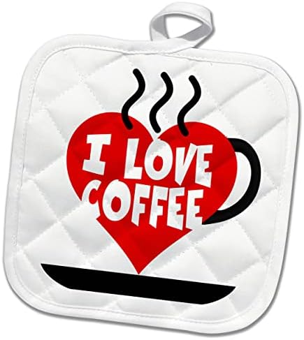 Триизмерно изображение на думи Аз те обичам кафе с кафе чаши - прихватками във формата на сърце (phl-364072-1)