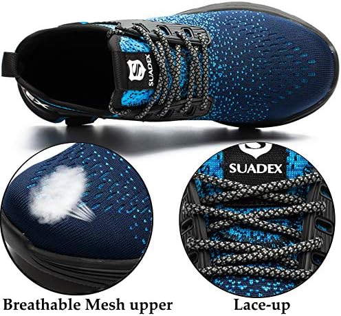 SUADEX/Обувки със стоманени пръсти, за мъже И Жени, Неразрушаемая Работна обувки, Леки и Удобни Защитни Обувки, Нескользящая обувки с Композитным пръсти за Строителството