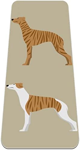 Много дебело килимче за йога Whippet Dogs - Екологично Чист Нескользящий подложка за упражнения и фитнес, Тренировъчен мат за всички видове йога, пилатес и упражнения на пода 72x24 инча