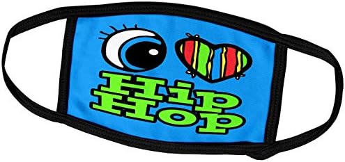 3dRose Bright Eye Сърце Аз Обичам хип-хоп - Обложки за лице (fc_106163_1)