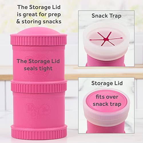 Контейнери за съхранение на храна Re Play 2pk Snack Stack за бебета, малки деца и за по-малките деца, с 3 капака на кутията за закуски, от медицински силикон, капак за съхранение и трафик на кутията с каишка, е Безопасно